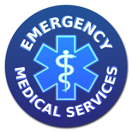 Signmission Emergency Medical Services Circle Vinyl Laminated Decal, D-12-CIR-Emergency Medical Services D-12-CIR-Emergency Medical Services